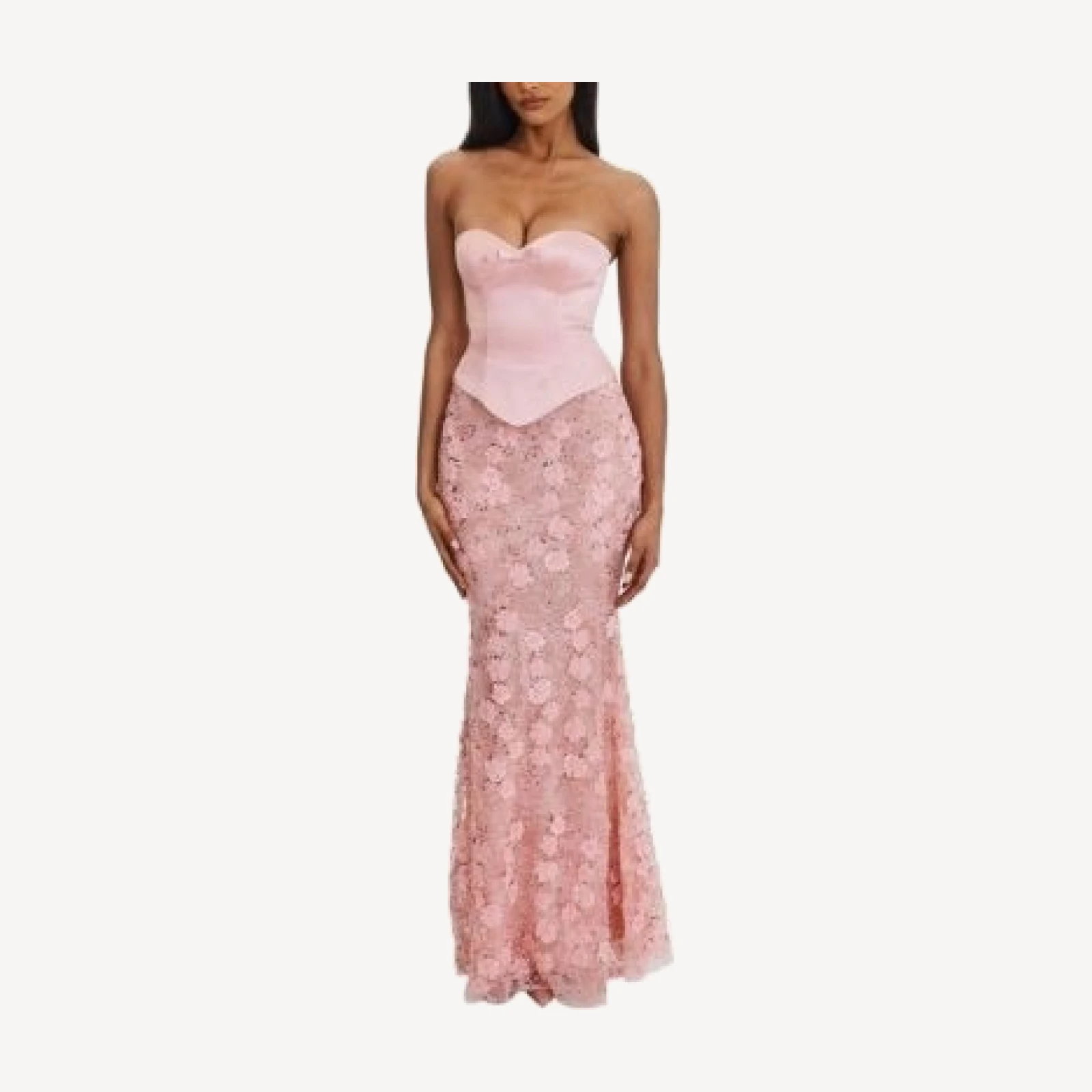 Miss Circle Uliya Strapless Mermaid Peplum Maxi Dress