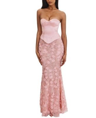 Miss Circle Uliya Strapless Mermaid Peplum Maxi Dress