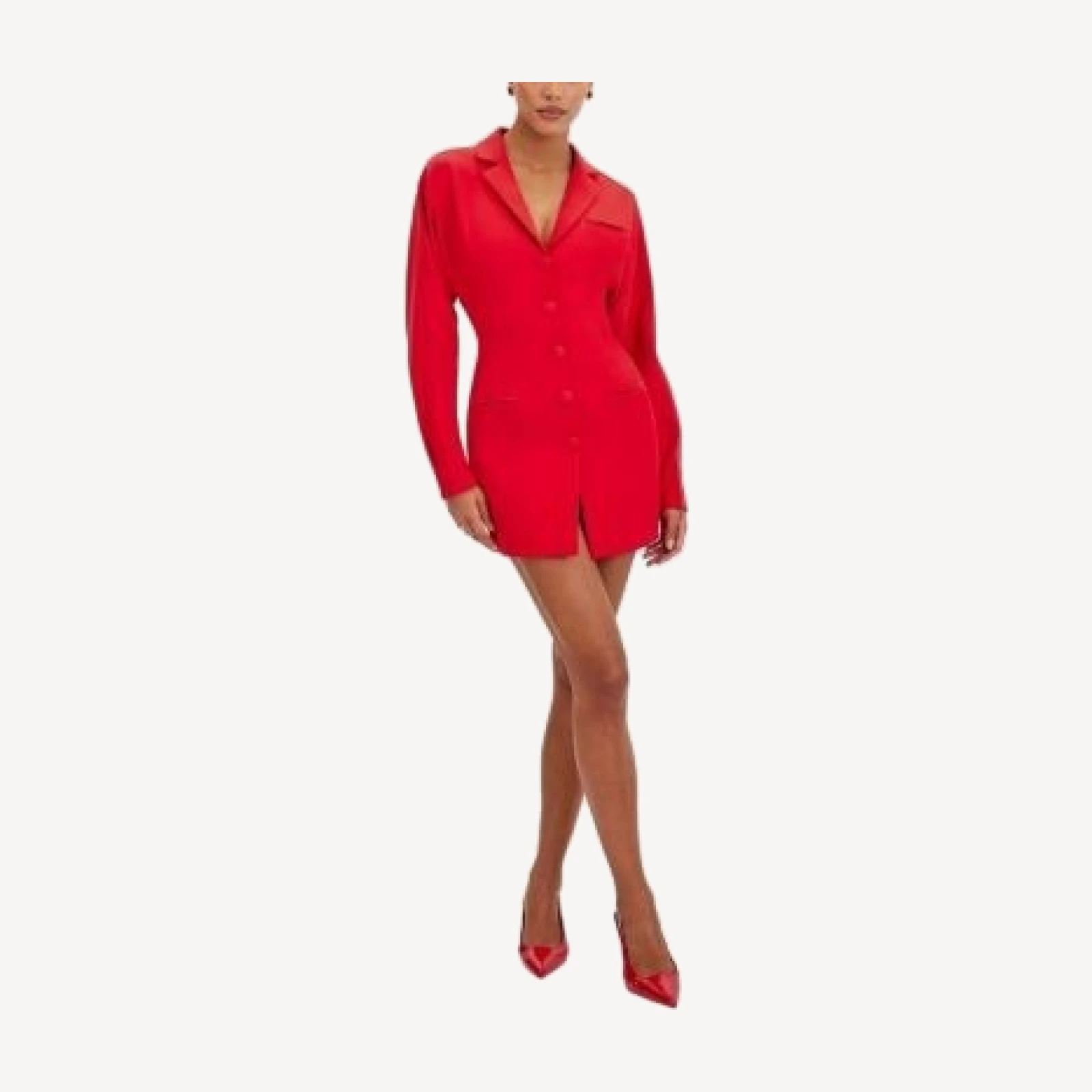 Miss Circle Blythe Cherry Red Batwing Blazer Mini Dress