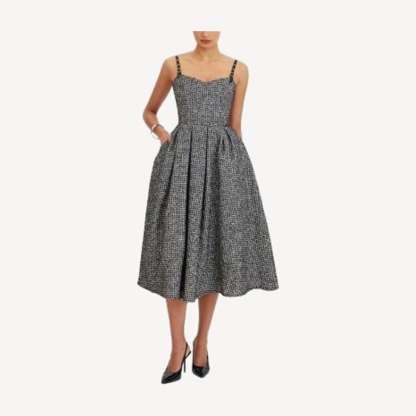 Miss Circle Katalina Tweed Backless Midi Dress