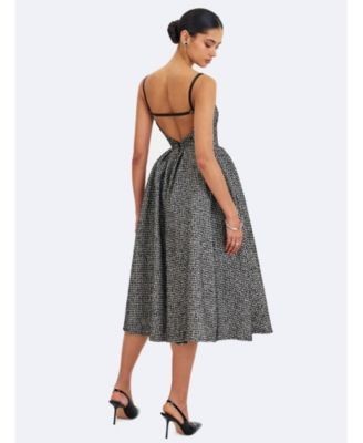 Miss Circle Katalina Tweed Backless Midi Dress