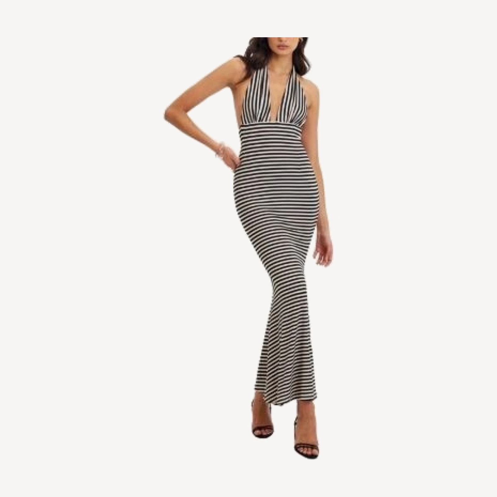 Miss Circle Hannah Lyocell Jersey Striped Mermaid Maxi Dress