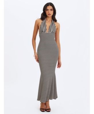 Miss Circle Hannah Lyocell Jersey Striped Mermaid Maxi Dress