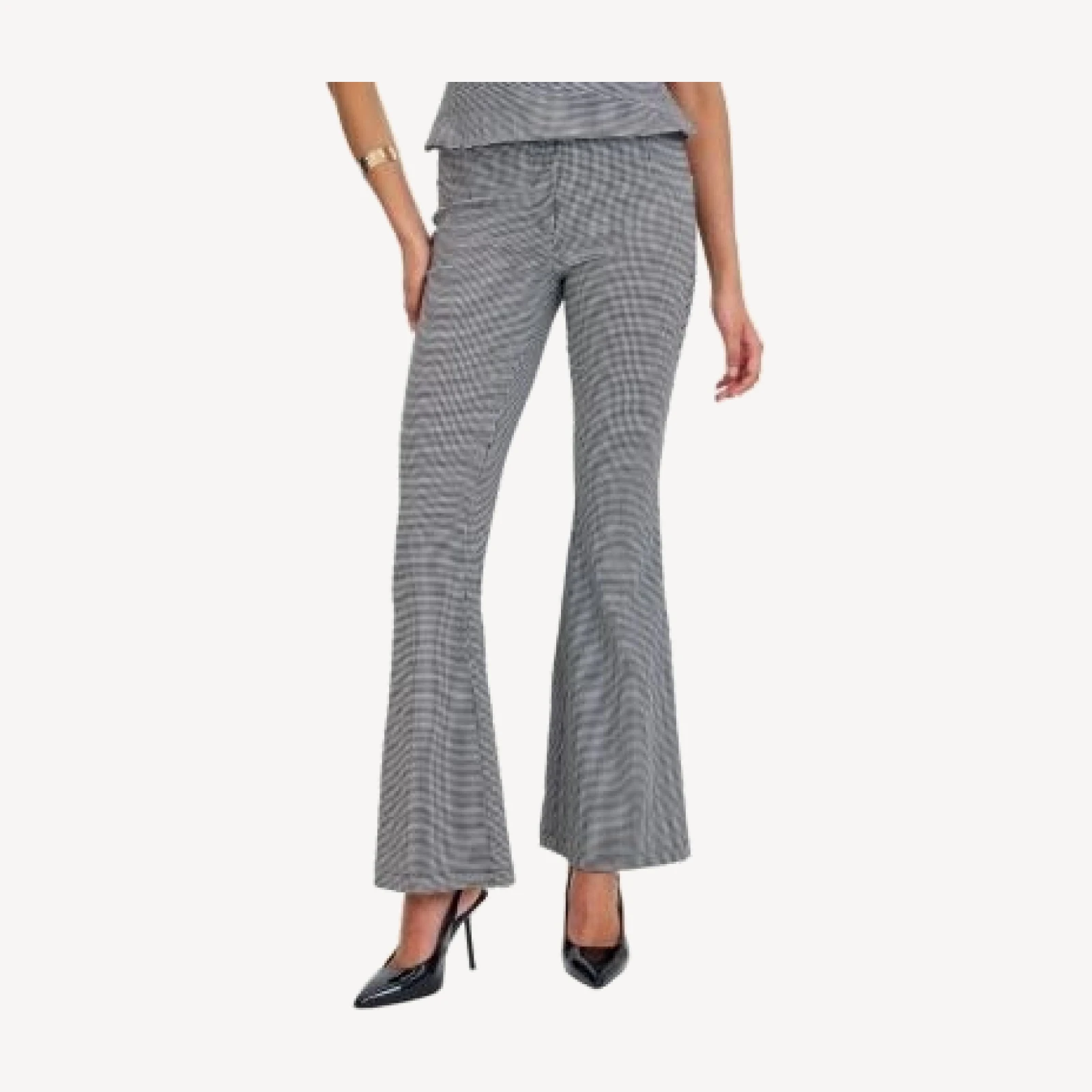 Miss Circle Ulli Micro-Houndstooth Flared Pants