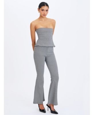 Miss Circle Ulli Micro-Houndstooth Flared Pants