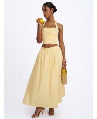 Miss Circle Wilsie Cotton Poplin Ruched Halter Top