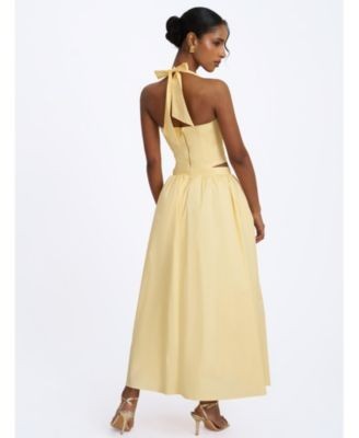Miss Circle Wilsie Cotton Poplin Ruched Halter Top