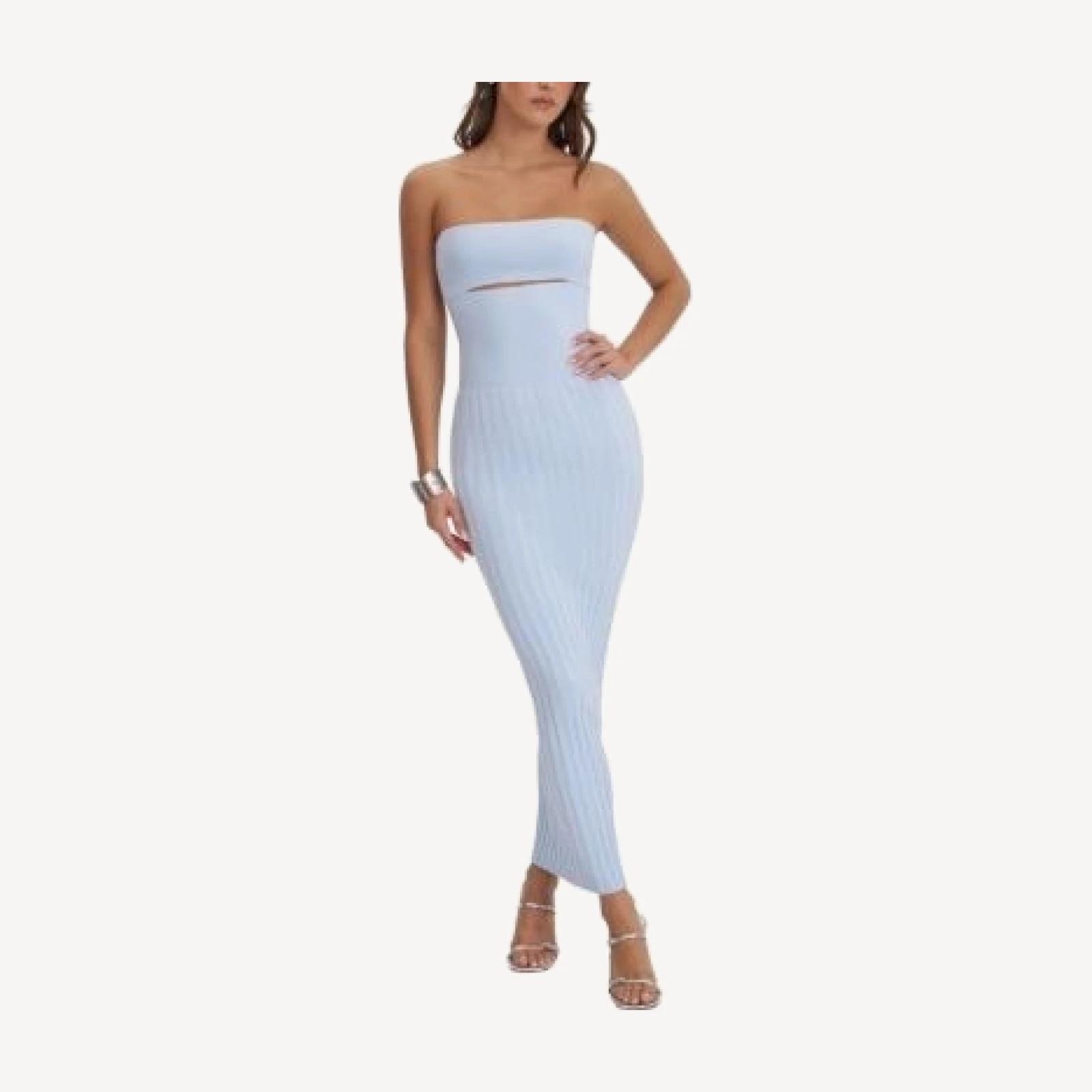 Miss Circle Yasmine Bamboo Knit Cutout Maxi Dress
