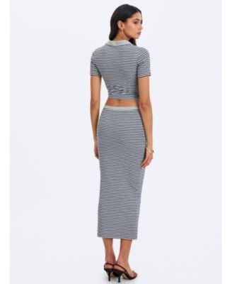 Miss Circle Westley Lyocell Jersey Striped Polo Top