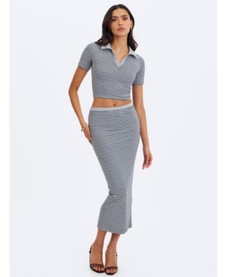 Miss Circle Westlyn Lyocell Jersey Striped Maxi Skirt