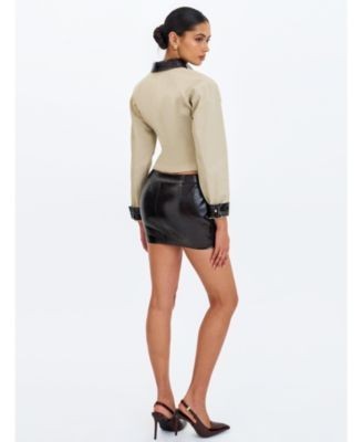 Miss Circle Vinette Cotton Gabardine Cropped Front Zip Jacket, photo 4