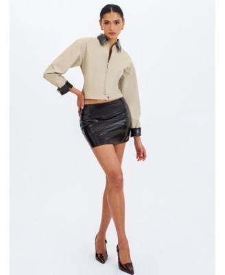 Miss Circle Vinette Cotton Gabardine Cropped Front Zip Jacket, photo 6