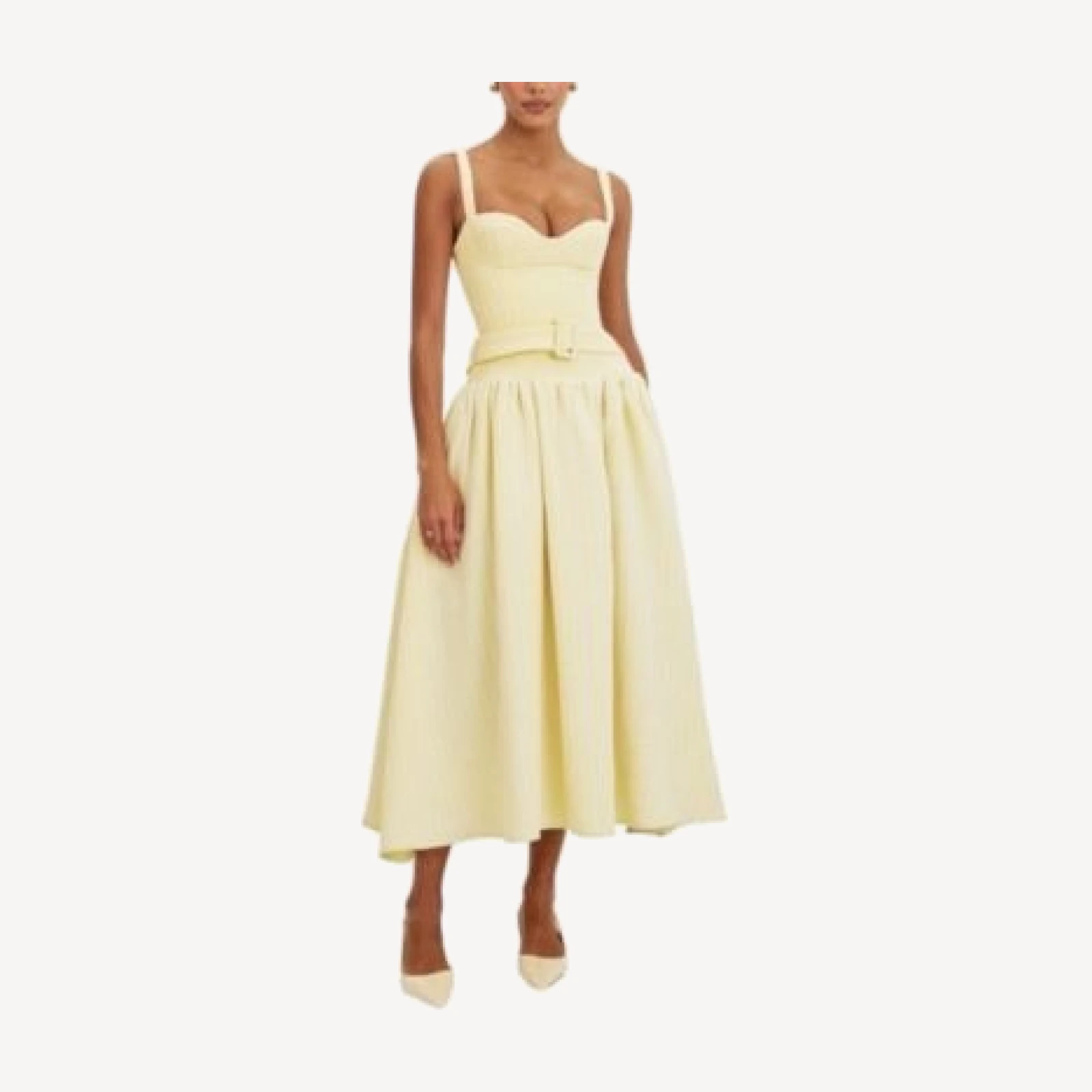 Miss Circle Tiana Sweetheart Belted Midi Dress