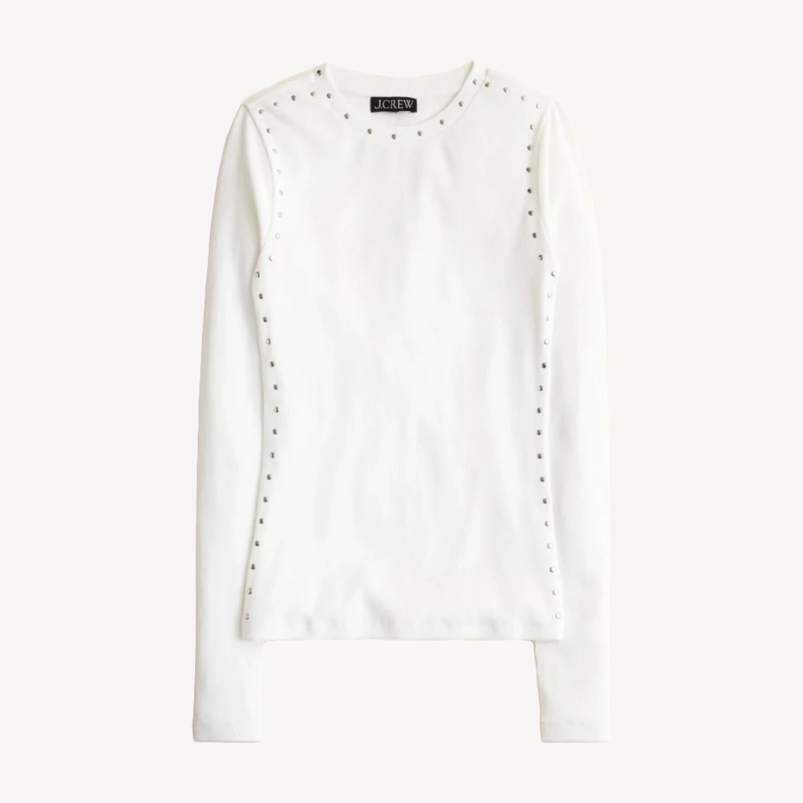 Perfect rib long-sleeve T-shirt with studs