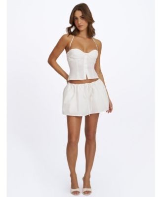 Miss Circle Wavie Cotton Poplin Adjustable Tie Skort