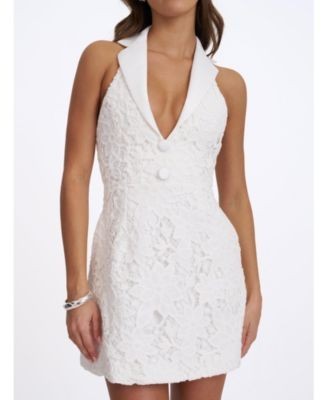 Miss Circle Ignacia Cotton Lace Halter A-Line Mini Dress