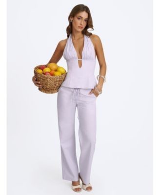 Miss Circle Laureen Linen Straight Pants