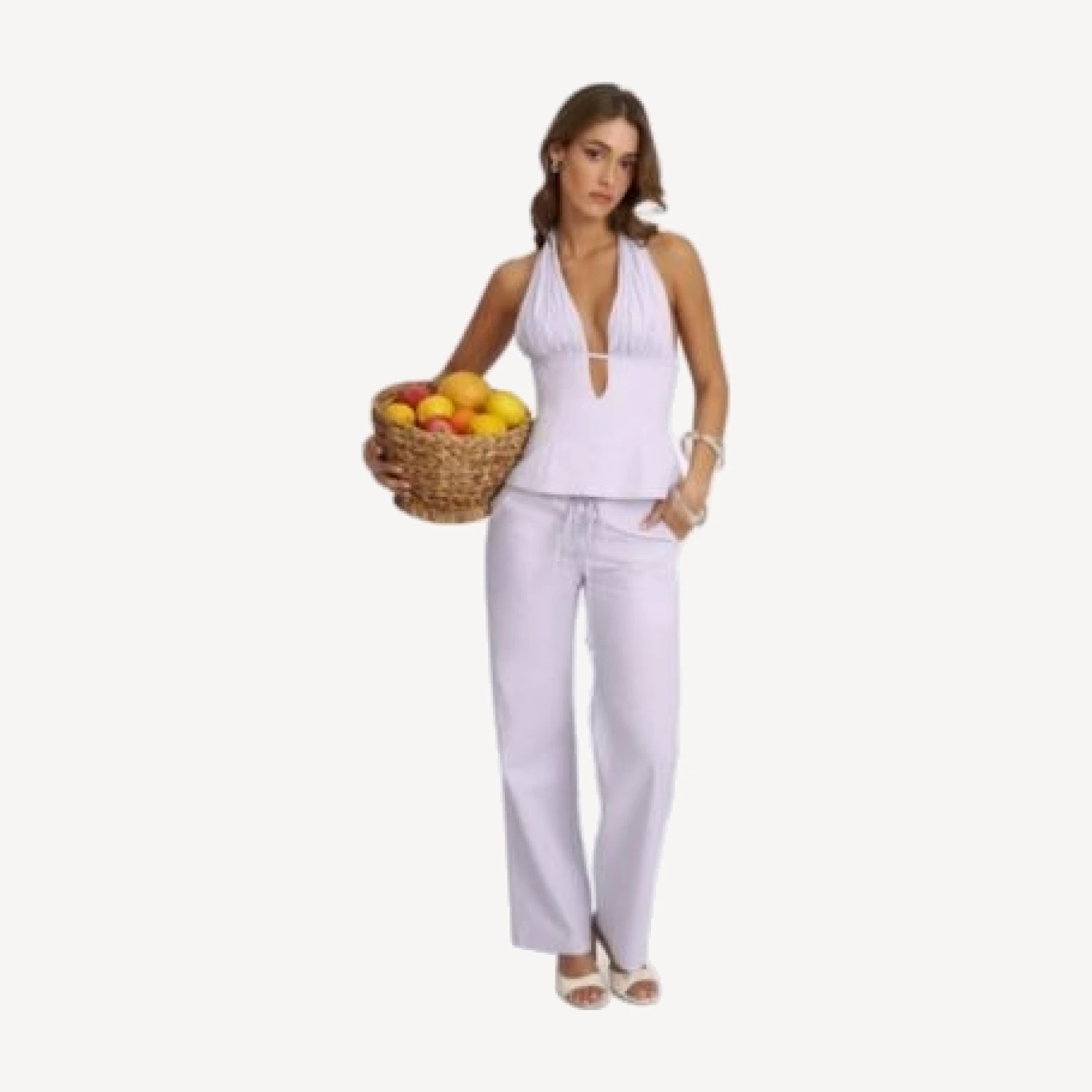 Miss Circle Laureen Linen Straight Pants