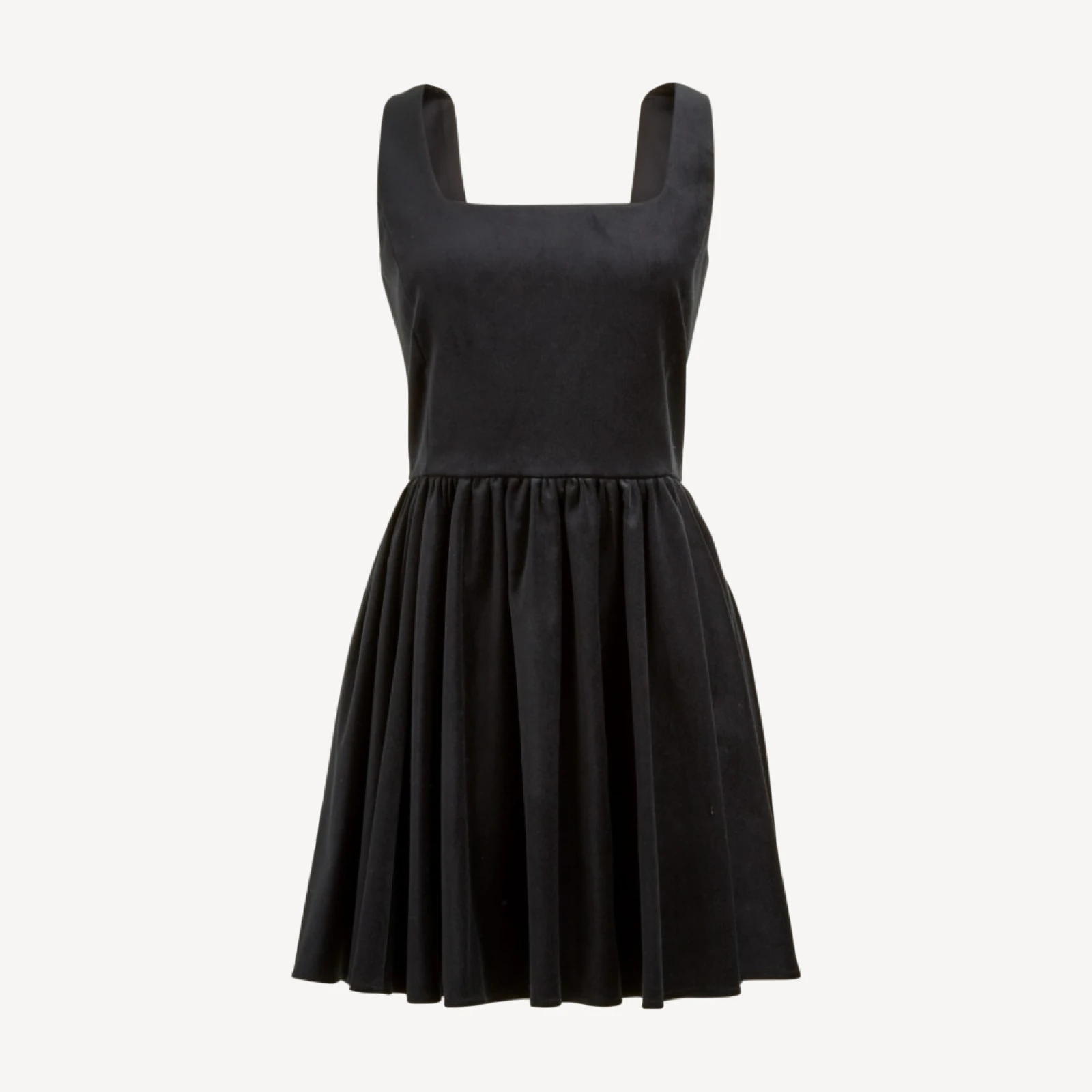 Fit-and-flare mini dress in velvet
