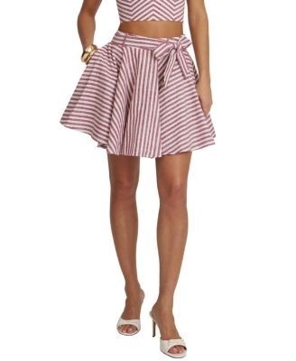 Miss Circle Xolani Striped Linen Mini Skirt
