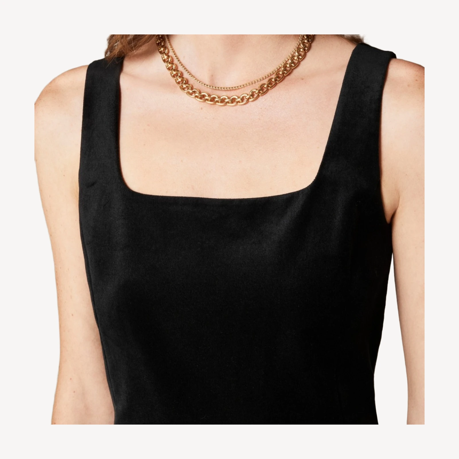 Fit-and-flare mini dress in velvet