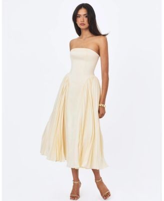 Miss Circle Marnie Pleated Satin Midi Dress