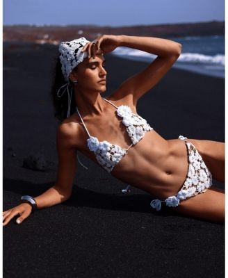 Miss Circle Leila Floral Crochet Bikini Top