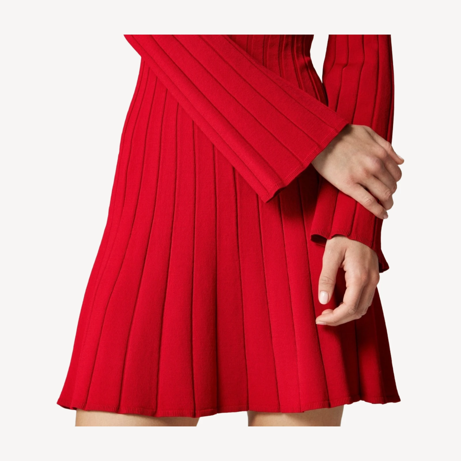 Rib-knit mini sweater-dress
