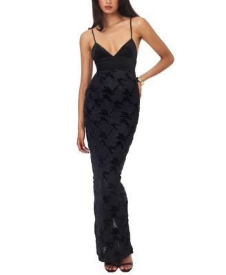 Miss Circle Quinsley Velvet Crystal Lace Maxi Dress
