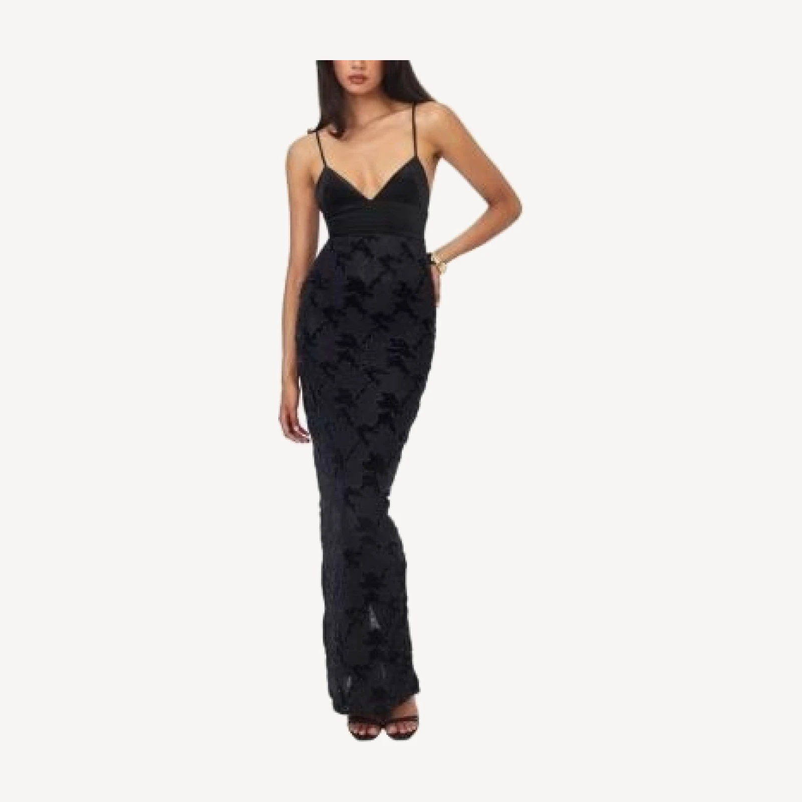 Miss Circle Quinsley Velvet Crystal Lace Maxi Dress