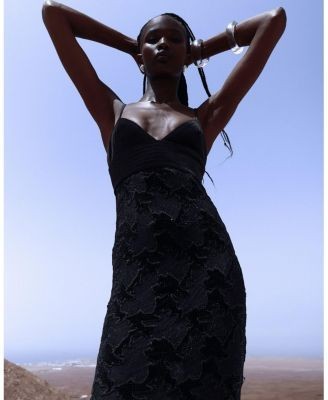 Miss Circle Quinsley Velvet Crystal Lace Maxi Dress