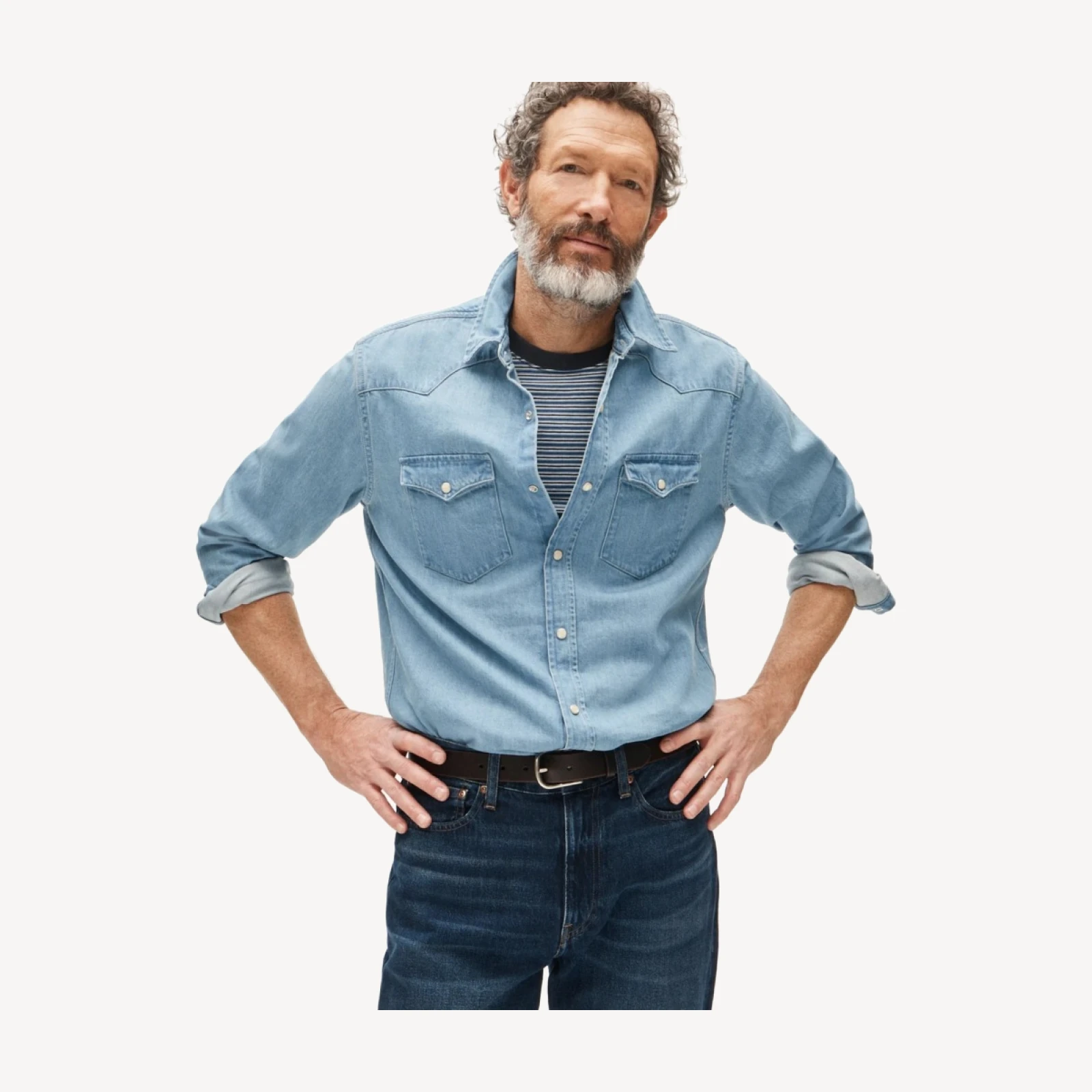 Midweight denim western shirt