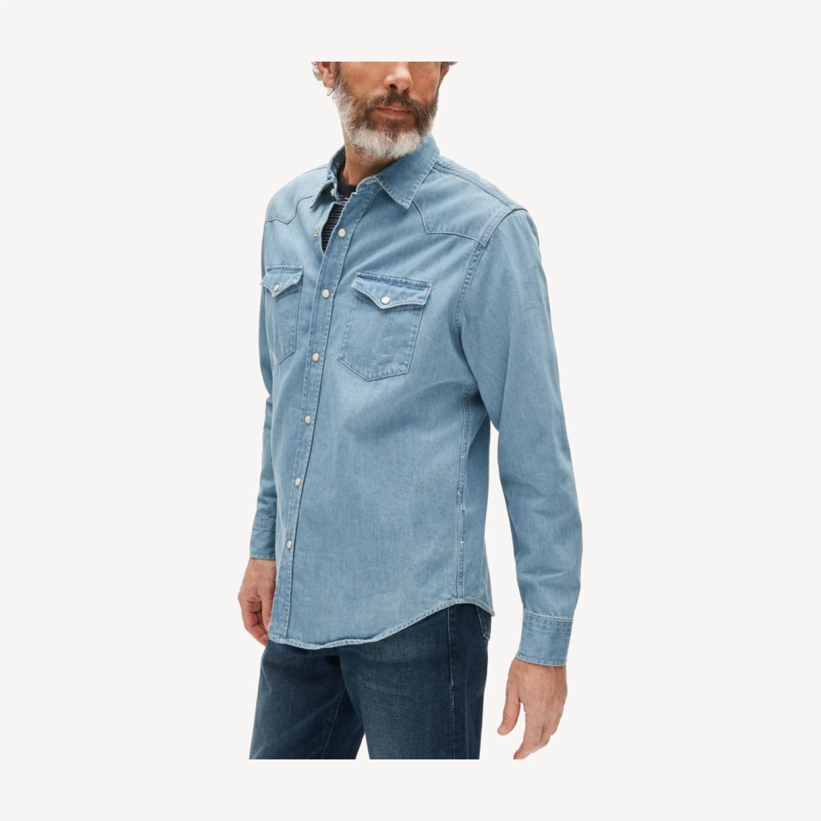 Midweight denim western shirt