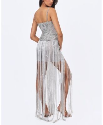 Miss Circle Olisa Beaded Peplum Tassel Maxi Dress