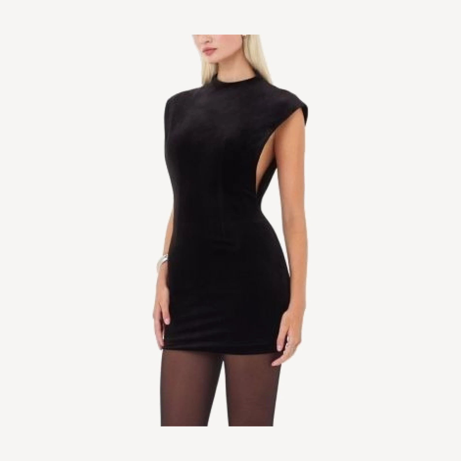 Miss Circle Vienna Velvet Mock Neck Mini Dress