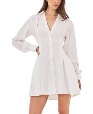 Miss Circle Nanette Lyocell Poplin Shirt Mini Dress