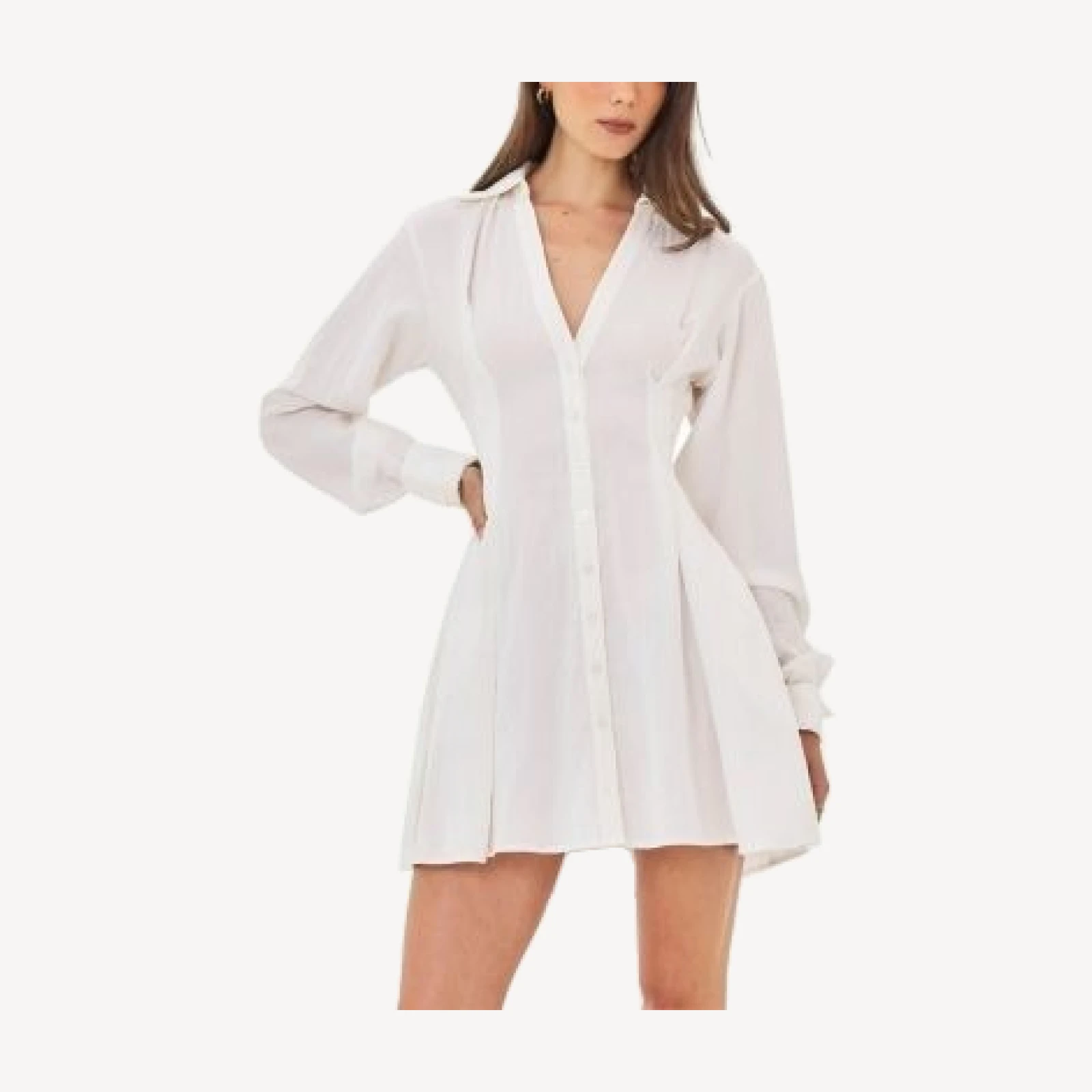 Miss Circle Nanette Lyocell Poplin Shirt Mini Dress