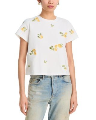 Aqua Lemon Embroidered T Shirt - Exclusive