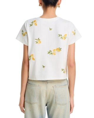 Aqua Lemon Embroidered T Shirt - Exclusive