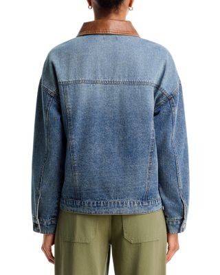 Aqua Contrast Collar Denim Jacket - Exclusive, photo 4