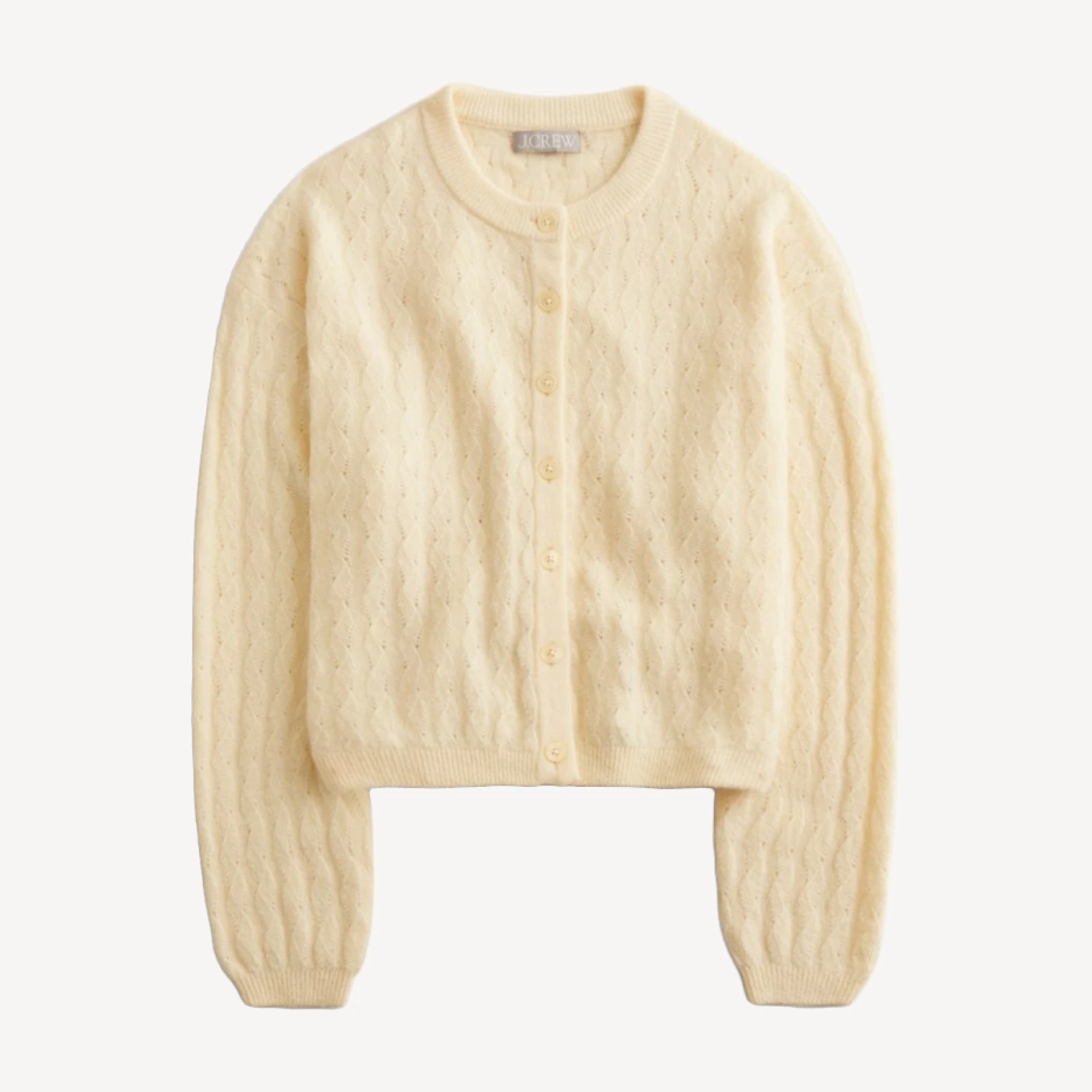 Supersoft pointelle bubble-hem cardigan