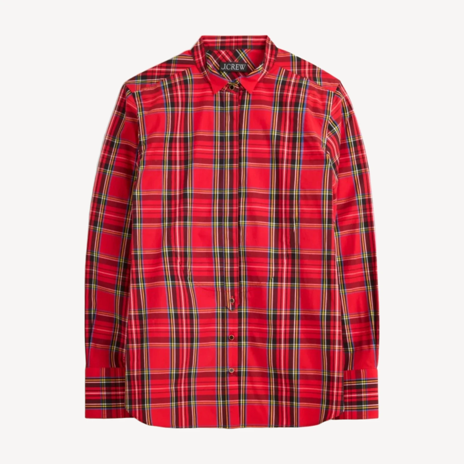 Jules tuxedo shirt in tartan cotton poplin