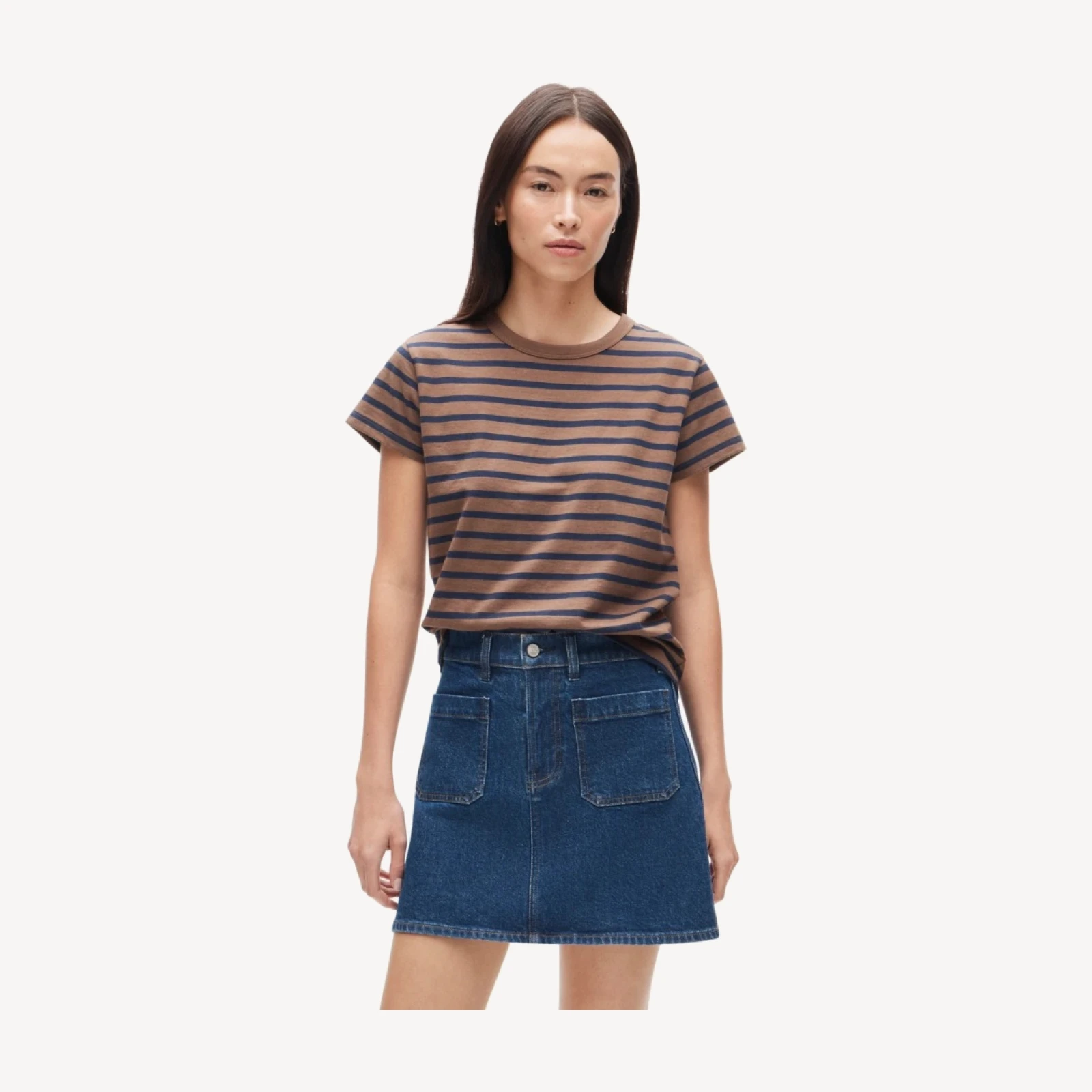 Boyfriend jersey classic-fit T-shirt in stripe