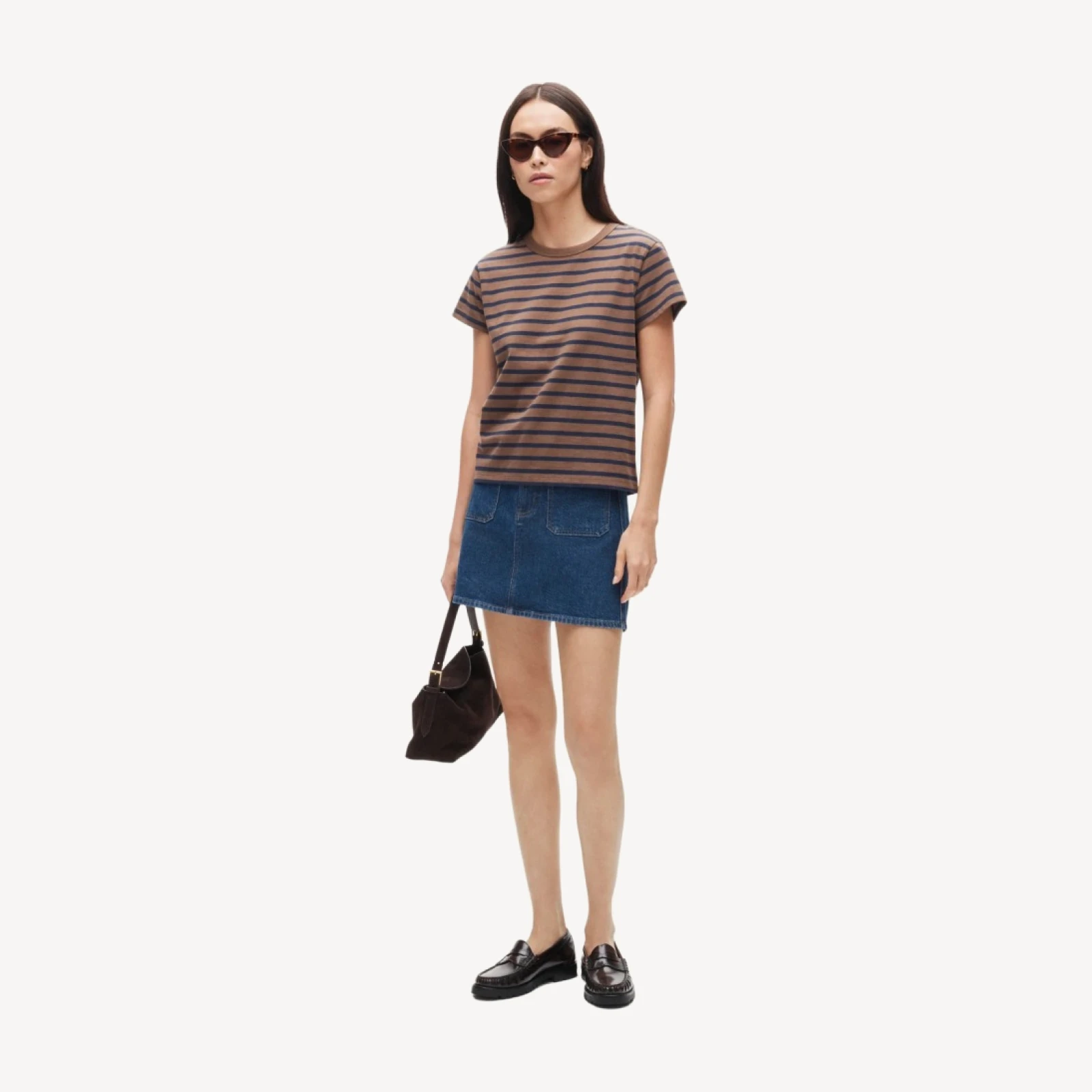 Boyfriend jersey classic-fit T-shirt in stripe