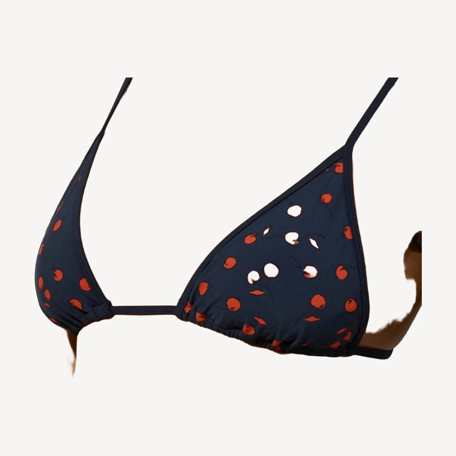 Perfect string bikini top in cherry print