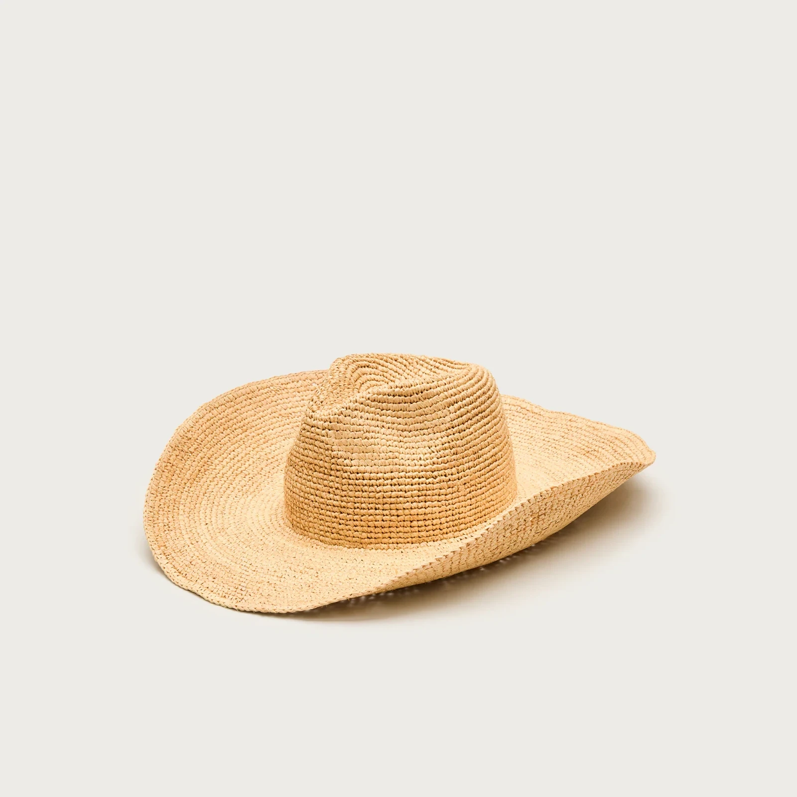 Raffia wide-brim cowboy hat