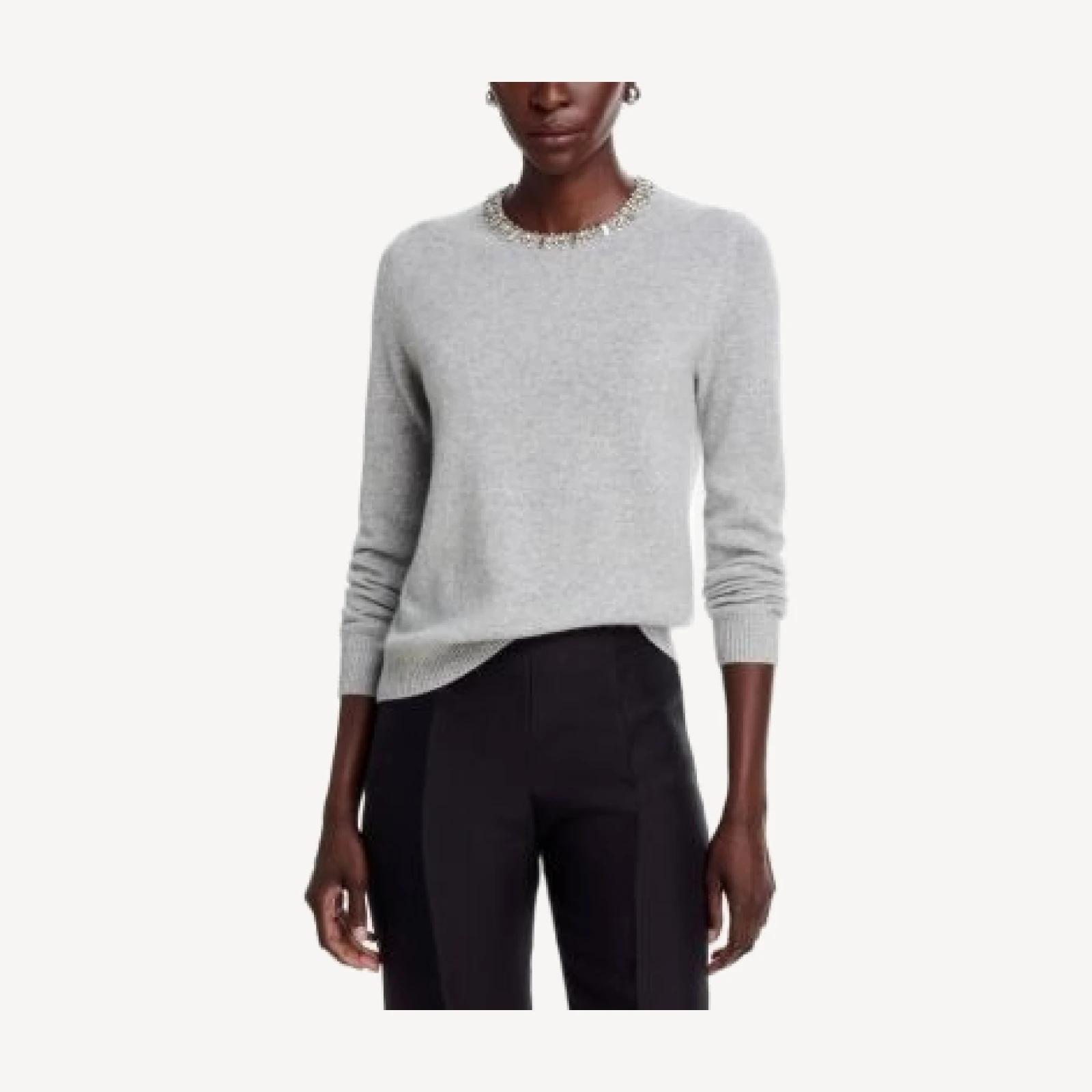C by Bloomingdale's Cashmere Crystal Trim Sweater - Exclusive