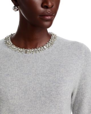 C by Bloomingdale's Cashmere Crystal Trim Sweater - Exclusive