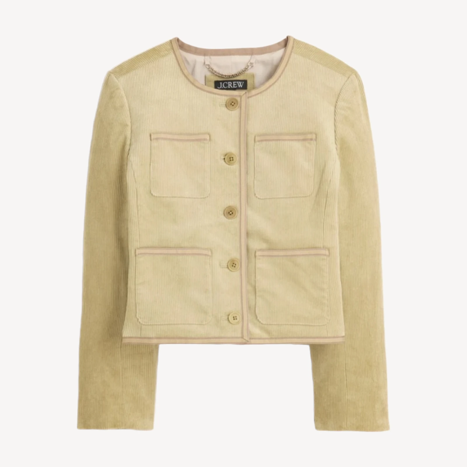 Patch-pocket lady jacket in stretch corduroy