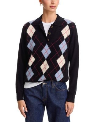 C by Bloomingdale's Cashmere Argyle Polo Cashmere Sweater, Exclusive